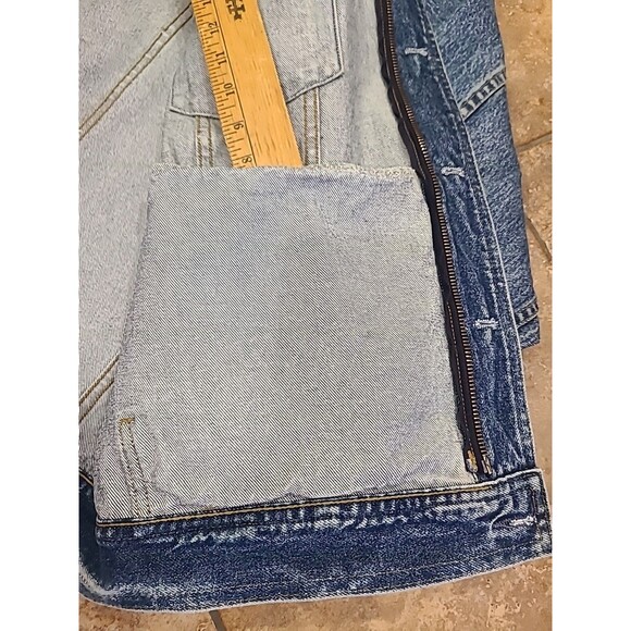 Rare Vtg Gap Denim Jacket Mens XL Zip Button Trucker Cotton Grunge Biker Retro - Picture 8 of 11